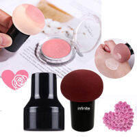 infinite Mushroom Head Puff Wet &amp; Dry Foam Cushion BB Powder Puff ฟองน้ำแต่งหน้า เกลี่ยรองพื้น ทาแป้ง มีด้ามจับและฝาปิด  (Red Wine)