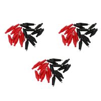 60 Pcs Black Red Soft Plastic Coated Testing Probe Alligator Test Clip