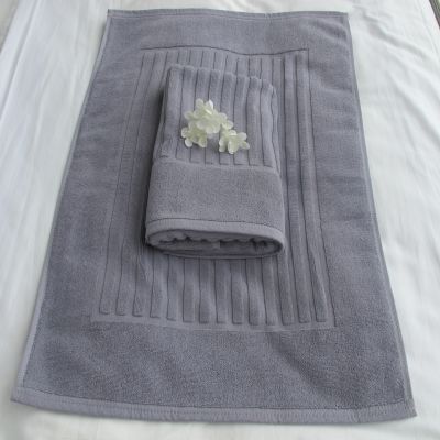 [สีเทาอ่อน/Light Grey] ผ้าเช็ดเท้า คอตตอน 100% ผ้าเช็ดเท้าโรงแรม สปา ฟิตเนส  Bath Mat Cotton 100% Hotel Towel