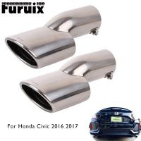 ✖∏ Hot Stainless Steel Rear Exhaust Muffler End Tail Pipe Outlet Tips For Honda Civic 10th Gen 2016 2017 Black/Chrome