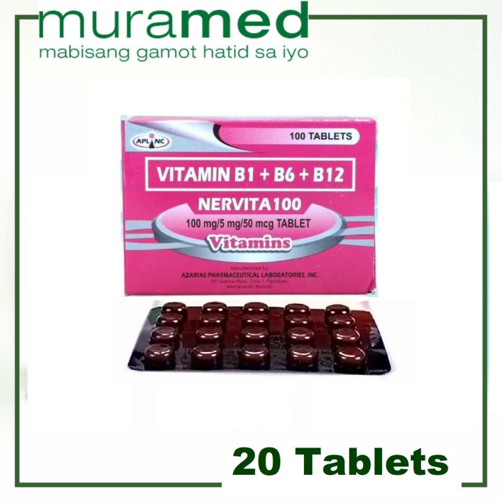 Vitamin B Complex (Nervita 100) Tablet 20's | Lazada PH