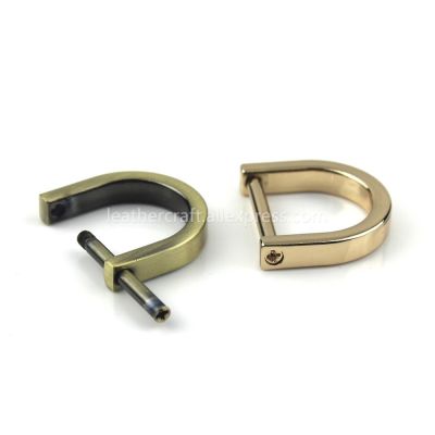 1pcs Metal Detachable removable open screw D Ring buckle shackle clasp for Leather Craft Bag strap belt handle shoulder webbing