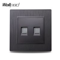 Wallpad S6 CAT6คู่ RJ45คู่อินเทอร์เน็ตอีเธอร์เน็ตพีซีเบ้าติดผนังข้อมูลพีซีแปรงพลาสติก