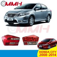 Honda City Sedan 2008-2014 เสื้อ​ไฟท้าย ไฟท้าย​แต่ง ไฟท้ายไฟเบรค​ ไฟเลี้ยว Taillamp Taillight ไฟท้าย​ พร้อมทับทิม ไฟท้ายกันชนหลังสําหรับ​ ทับทิมในฝาท้ายไฟท้าย