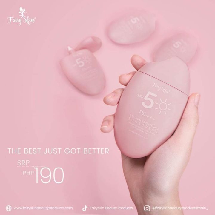 BEST Sunscreen Fairy Skin Premium Brightening SPF 50 50grams can be used as  PRIMER other Fairy Skin products also available (milky bar foaming  cleanser rejuv set) COD Lazada PH
