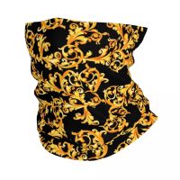 ✘✑▨ Luxury European Floral Pattern Bandana Neck Gaiter for Ski Cycling Women Men Wrap Scarf Baroque Victorian Art Balaclava Warmer