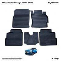 ถาดยางรองพื้นรถยนต์ 5 ชิ้น สีดำ มิตซูบิชิ แอททราจ Mitsubishi Attrage ปี 2010-2023