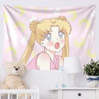 【CW】☃✢❡  Wall Tapestry Kawaii Hippie Hanging Macrame Bedspread Mandala Pink/Cute Room