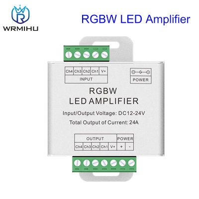 ตัวขยายสัญญาณ LED RGBW หลากสี DC12-24V 24A,รีโมตปลั๊กขยายสัญญาณในตัวสำหรับแถบ3528 5050