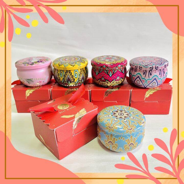 AROMA CANDLE เทียนหอมพร้อมกล่อง ขนาด 60 กรัม เทียนอโรม่า เทียนหอมไขถั่ว