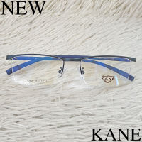 แว่นตา KANE สำหรับตัดเลนส์ กรอบแว่นตา ชาย-หญิง Fashion รุ่น 5595 สีน้ำเงิน กรอบเซราะ ทรงเหลี่ยม สวย ขาข้อต่อ Stainless Steel