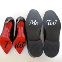 【CC】℡  I Do/Me Too Stickers Shoes Wedding Sticker Marriage Accessories Bride Groom Vinyl Shoe