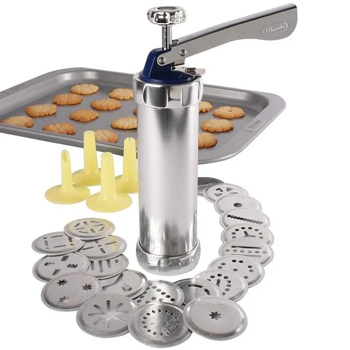 Biscuit Press Set Cookie Maker Machine Kit Stainless Steel 20