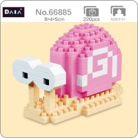 Daia 66885 Animal World Pink Snail Mollusc Shell Pet Doll Model DIY Mini Diamond Blocks Bricks Building Toy for Children no Box