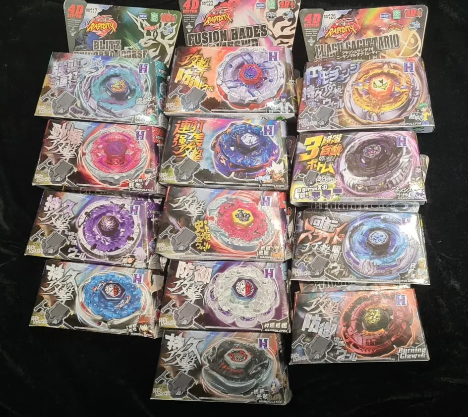 Kit 4 Beyblades Originais Rapidity Metal Completo + Brinde