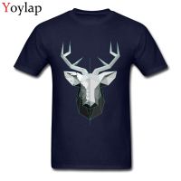 Geometry Polygon Deer Cheap White T Shirt For Men Christmas Elk Animal 3D Printing Hipster Vintage Tee Shirts