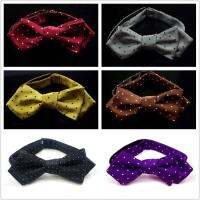 Mens Dot pattern nodded pointed hand tie bowtie self tie bow tie for men Boys Clothing