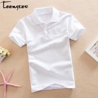 Teenster Kids Polo Shirt Summer Short Sleeve Tops Cotton Turn Down Collar Pure Color Sport  Holiday Boys Shirts Outfits Towels