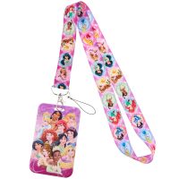 Disney Princess Collection Lanyard untuk Gantungan Kunci ID Kartu Kredit Penutup Pass Ponsel Jimat Leher Tali Hadiah Tempat Lencana