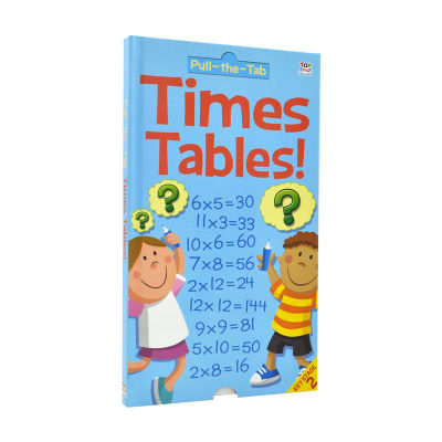 Pull the tab times tables learn childrens English by mathematical multiplication, pull out the enlightenment paper board writing mechanism Book English original book
