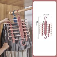 Non-Slip Clothes Hanger Plastic Drying Rack Support Circle Clothespin Wardrobe Pants Trouser Clamp Coat For Balcony Bathroom