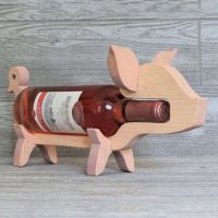 Wooden Wine Rack Wine Holder Stand Wine Cabinet Decorations Art Wine Shelf for 1 Standard Wine Bottle