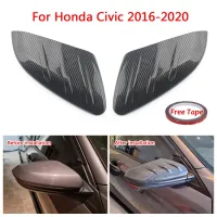 ฝาเคสโทรศัพท์กระจกมองหลังประตูด้านข้างรถ2เม็ดคาร์บอนเสริมสำหรับ Honda Civic 2016-2020จุกปิดยางล้อกระจกมองหลังรถยนต์