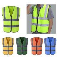 High Visibility Zipper Front Safety Vest With Reflective Strips Premium 5 Colors Optional