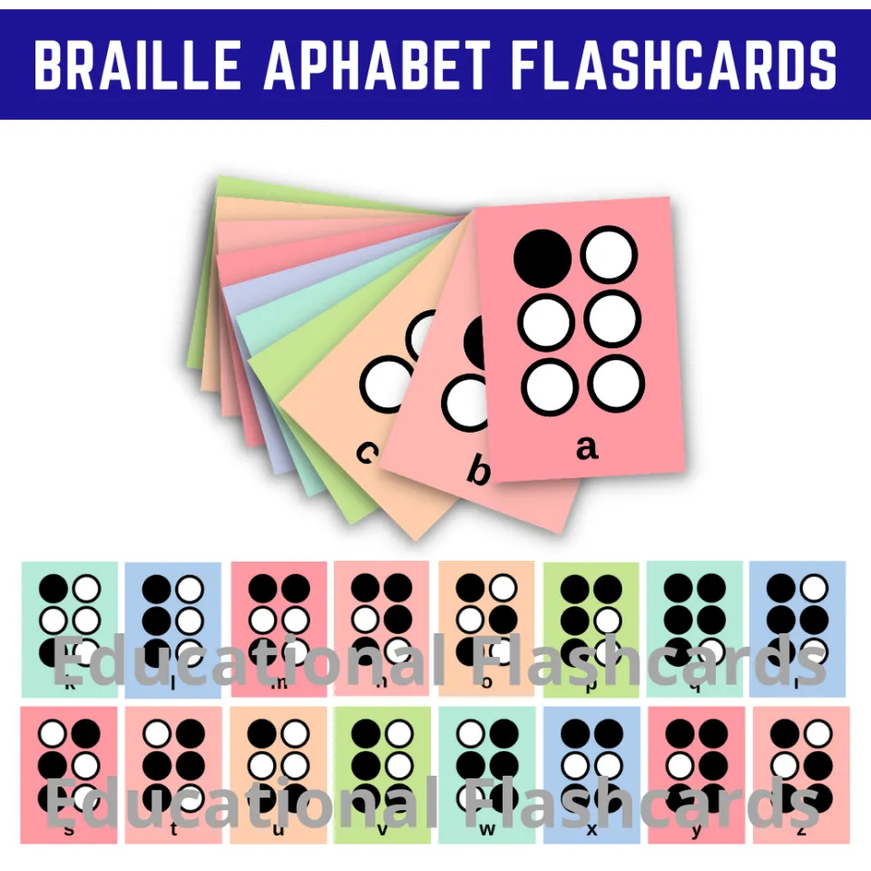 Braille alphabet card