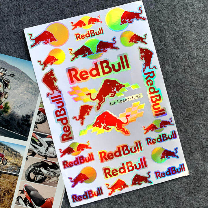 Red Bull Sticker RedBull Racing F1 Sticker Reflective MotoGP Red Racing Funy Helmet Vinyl
