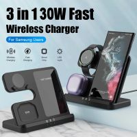 3 in 1 Wireless Charger Stand for Samsung Galaxy S23 S22 21 Ultra S20 30W Fast Charging Dock Station Watch5 Pro Holder Buds2 Pro