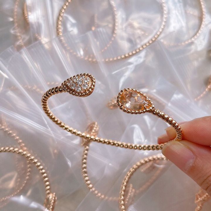 Top Qulity New 2023 Trend Vines Luxury Jewelry Bracelets For Women Classics Hot Brand 925 Sliver Rose Gold Plated Leaf Zircons