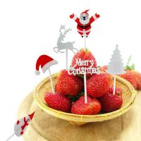 10pc Christmas Fruit Fork Food Pick Sliced Fruit Fork Animal Plastic Toothpick Stick Bento Accessories Childrens Food Selection