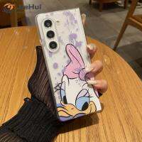 JieHui สำหรับ Samsung Z Fold5 PC Frosted White Daisy donald Duck เคสโทรศัพท์แฟชั่น