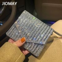 ZZOOI JIOMAY Rhinestone Shoulder Bag for Women Free Shipping 2022 Luxury Designer Handbags with Chain PU Leather Evening Clutch Purses