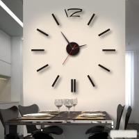 ZZOOI 3D Small Size Wall Clock Modern Design Acrylic Mirror Surface Clock Sticker Mute Quartz Needle Watch Living Room Home Decoration