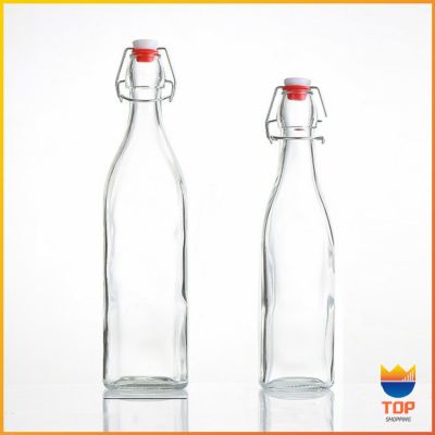 TOP ขวดแก้วสุญญากาศพร้อมฝา เก็บน้ำ ขอเหลว Sealed glass bottle