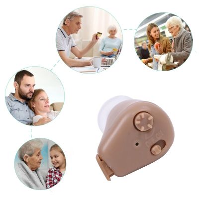 ZZOOI 1 Pair  Invisible Hearing Aids Mini ITE  Rechargeable  Sound Amplifier Enhance Ear Aid Severe Loss  For Deaf Elderly