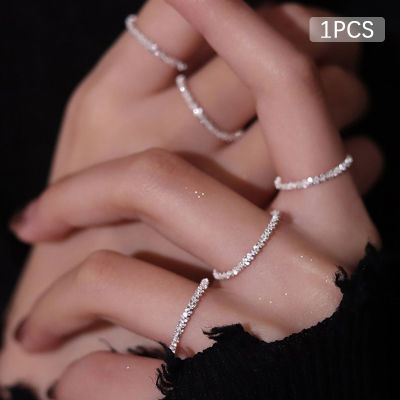 ruyifang แหวนเงินมันวาวสุดชิคแบบมินิมอลสำหรับผู้หญิงแหวนปรับได้เครื่องประดับแฟชั่นชั้นดีของขวัญงานแต่งงาน