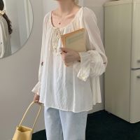 พร้อมส่ง! Chiffon Beige Top ?? C3602 เสื้อเบลาซ์ เสื้อเบลาซ์แขนยาว เสื้อท็อป เสื้อท็อปแขนยาว