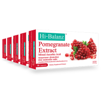 [ผลิตภัณฑ์ดูแลผิว] Hi-Balanz Pomegranate Extract สารสกัดจากทับทิมผสมวิตามินซี 5 กล่อง รวม 150 แคปซูล