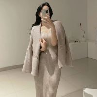 [COD] and winter chic temperament V-neck long-sleeved sweater jacket women 2022 new strap waist slimming knitted cardigan