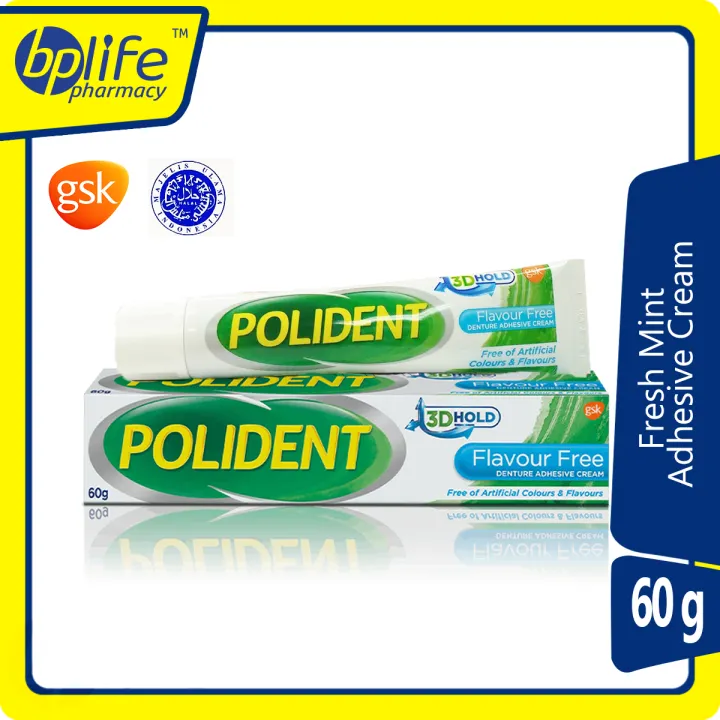 Polident Flavour Free Denture Adhesive Cream 60g Lazada