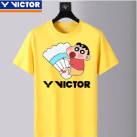 เสื้อแบดมินตัน Victor 2023ฤดูร้อนใหม่สำหรับทั้งหญิงและชายแข่งขันกีฬาฝึกซ้อมดูดซับเหงื่อแห้งเร็วและชุดออกกำลังกายระบายอากาศ