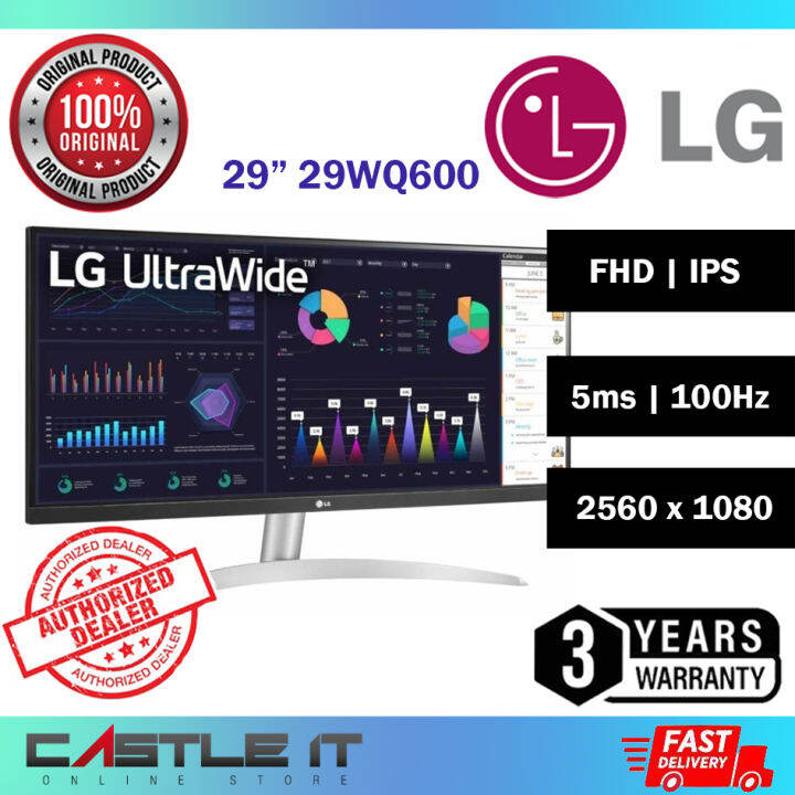 LG 29" 29WQ600 UltraWide Full HD 21:9 AMD FreeSync IPS HDR10 LED 29 ...