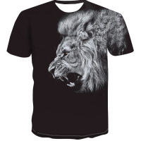 Summer 2023 Stylish 3D Animal Feral King of Forest Lion Print Unisex T Shirt Plus Size O-neck Short Sleeve Cool Streetwear