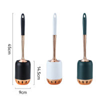 แปรงขัดห้องน้ำสไตล์ยุโรป Light Luxury Soft Wool Toilet Brush Set Toilet Wall Hanging Long Handle Plastic Cleaning Brush