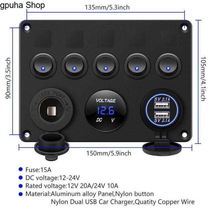 gpuha-shop-5-gang-switch-panel-12v-24v-car-boat-marine-blue-led-rocker-breaker-controls