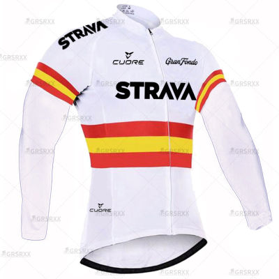 STRAVA  Bicycle Jersey Road Bike Cycling Shirts Long Sleeves MTB Team Pro Cycle Jersey for Men Autumn Mountain Sportswear
