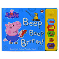 Peppa pig beep brrrm pink pig little sister Peppa Pig page English picture book story Car phonation book picture book paperboard Book Childrens English original imported book
